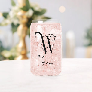 Classy Decorative H Personalized Can Glass