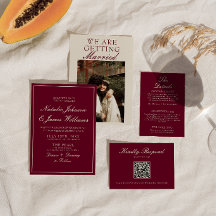 Classy Deep Red Old Money Photo Wedding
