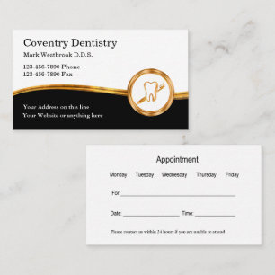 Classy Dentist Appointment Office Business Card