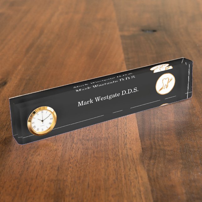 Classy Dentist Theme Desk Name Plate (Side)