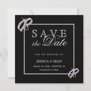 Classy Diamond Silver Wedding Rings Wedding Save The Date