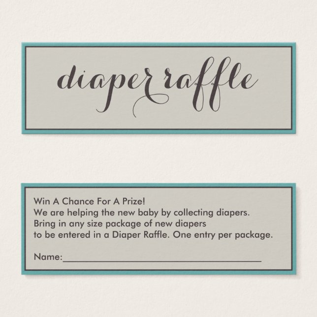Classy Diaper Raffle Tickets (Front & Back)