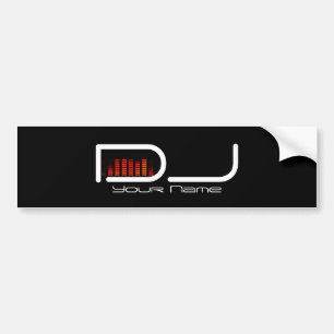 Classy DJ Bumper Sticker with Equalizer Design