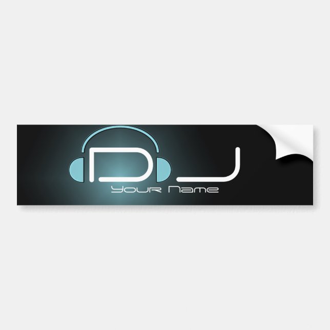Classy DJ Bumper Sticker with Headphone (Front)