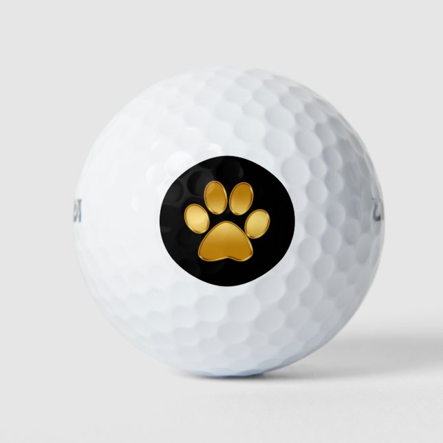 Classy Dog Paw Symbol Golf Balls (Front)