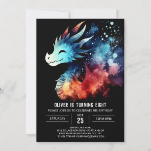 Classy Dragon Birthday Digital Invitation