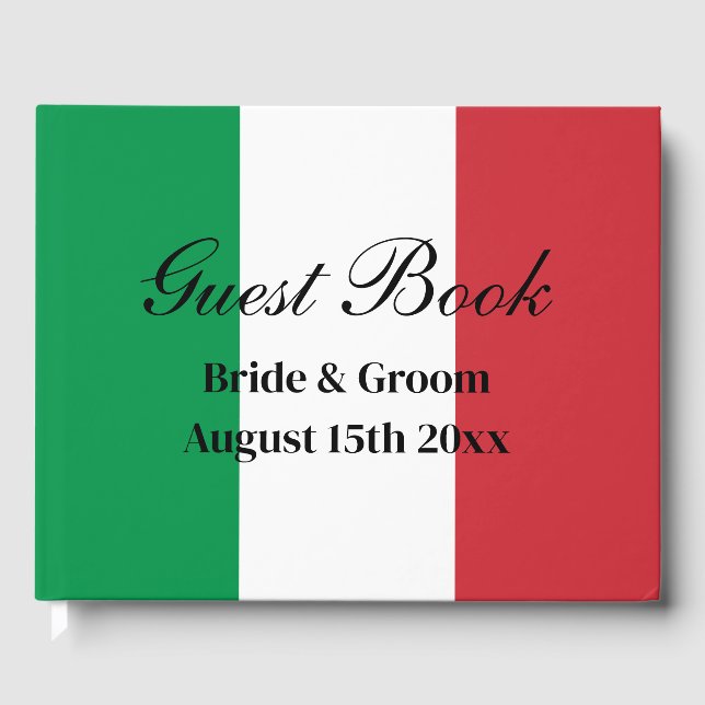 Classy drapeau italien livre d'invité pour la fête (Recto)