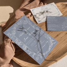 Classy Dusty Blue Floral Boho Botanical Wedding 