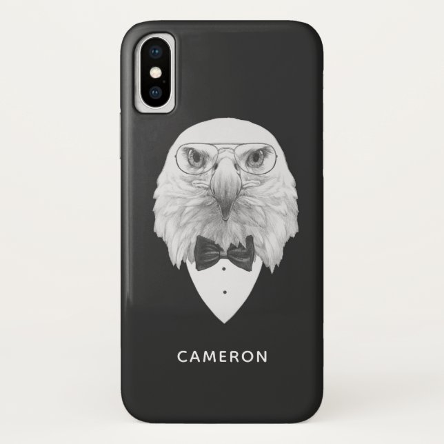 Classy Eagle Portrait | Add Your Name Case-Mate iPhone Case (Back)