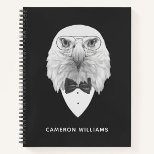 Classy Eagle Portrait Add Your Name Notebook