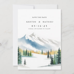 Classy Editable Mountain Save The Date
