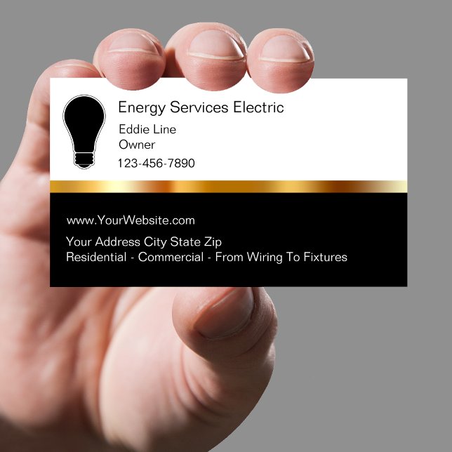 Classy Electrian Business Cards (Creator Uploaded)