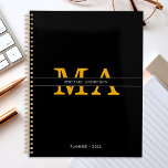 Classy Elegant Black Gold Monogram Custom Name Planner<br><div class="desc">Customize the text, and easily create your personalized planner. Click EDIT DESIGN to change the background colour or text colour. You can TRANSFER this DESIGN to other Zazzle products and adjust it to fit most Zazzle items. Standard Studio designs are made in high-resolution graphics for professional print. Thank you for...</div>