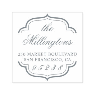 Classy Elegant Border Family Name & Return Address Self-inking Stamp