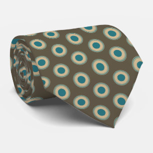 Classy Elegant Brown Teal Green Blue Dot Pattern  Tie