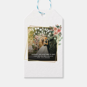 Classy Elegant Couple Photo Simple Love Quote Text Gift Tags