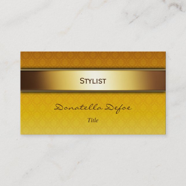 Classy Elegant Damask Professional Business Card (Front)