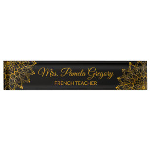 Classy elegant Girly black Nameplate