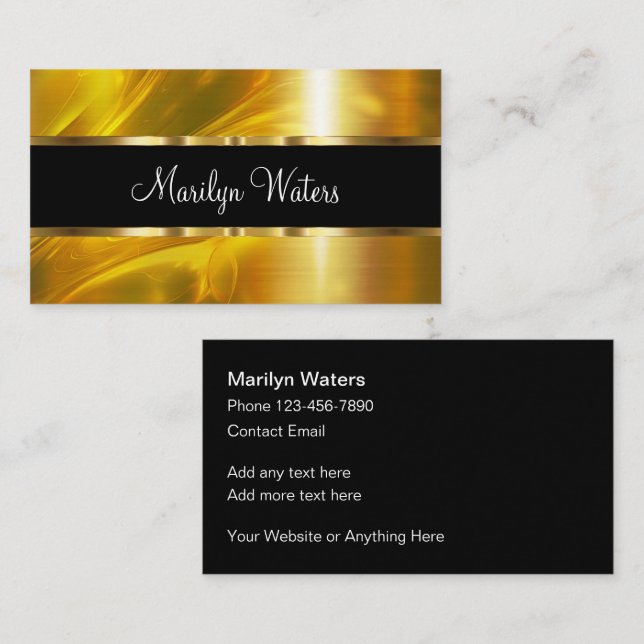 Classy Elegant Gold Design Elements  Business Card (Front/Back)