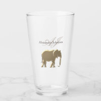 Classy Elegant Gold Elephant Monogrammed