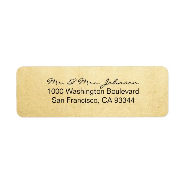 Classy Elegant Gold Foil Mariage Adresse de retour (Devant)