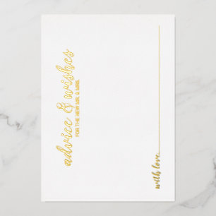 Classy Elegant Gold Foil Wedding Advice Card