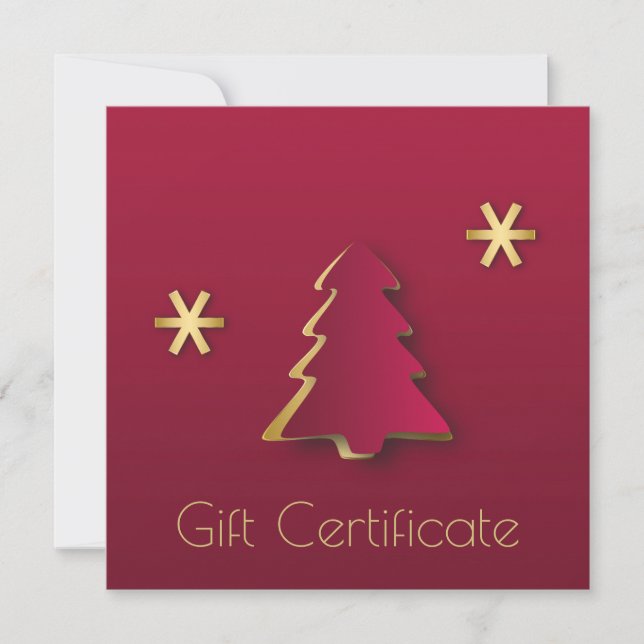 Classy Elegant Gold Red Christmas Tree (Front)