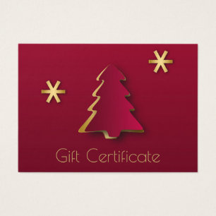Classy Elegant Gold Red Christmas Tree Gift Card