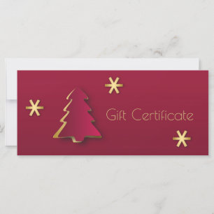 Classy Elegant Gold Red Christmas Tree Gift Card
