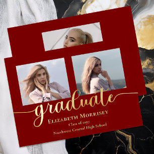 Classy Elegant Gold Script Text Graduate 3 Photo