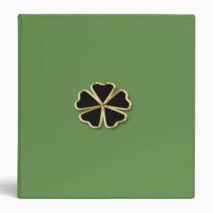 Classy Elegant Irish Shamrock ,Faux Gold Confetti Binder