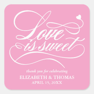 CLASSY ELEGANT LOVE IS SWEET WEDDING STICKERS