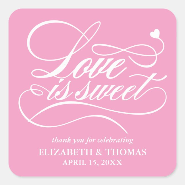 CLASSY ELEGANT LOVE IS SWEET WEDDING STICKERS (Front)