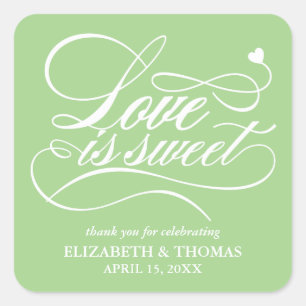 CLASSY ELEGANT LOVE IS SWEET WEDDING STICKERS