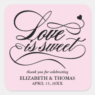 CLASSY ELEGANT LOVE IS SWEET WEDDING STICKERS