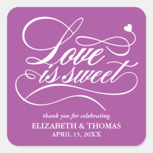 CLASSY ELEGANT LOVE IS SWEET WEDDING STICKERS