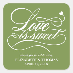 CLASSY ELEGANT LOVE IS SWEET WEDDING STICKERS