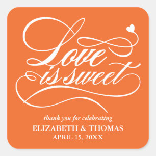 CLASSY ELEGANT LOVE IS SWEET WEDDING STICKERS