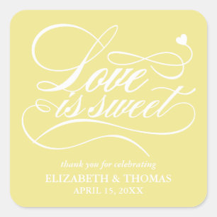 CLASSY ELEGANT LOVE IS SWEET WEDDING STICKERS
