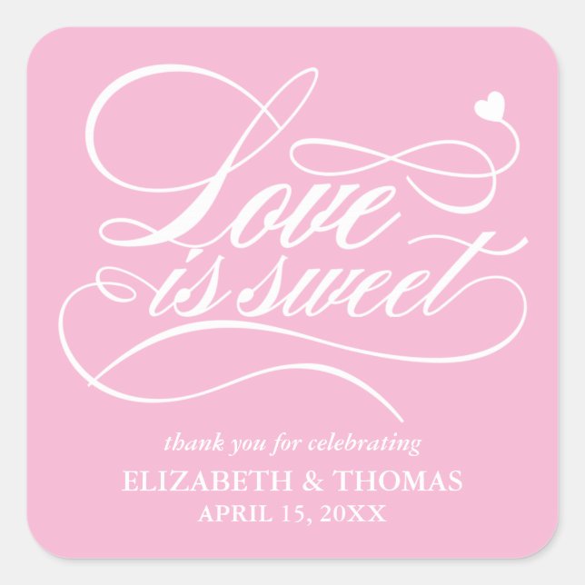 CLASSY ELEGANT LOVE IS SWEET WEDDING STICKERS (Front)