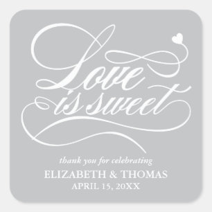 CLASSY ELEGANT LOVE IS SWEET WEDDING STICKERS