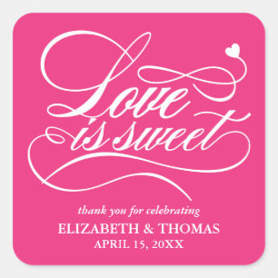 CLASSY ELEGANT LOVE IS SWEET WEDDING STICKERS