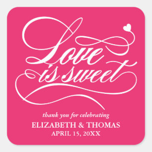 CLASSY ELEGANT LOVE IS SWEET WEDDING STICKERS