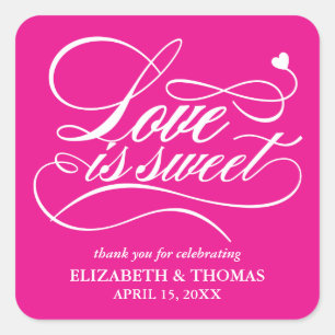 CLASSY ELEGANT LOVE IS SWEET WEDDING STICKERS