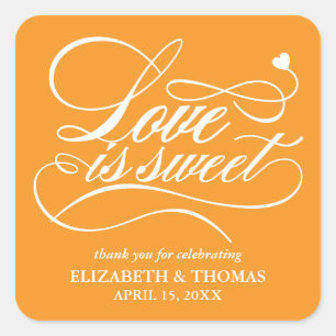 CLASSY ELEGANT LOVE IS SWEET WEDDING STICKERS
