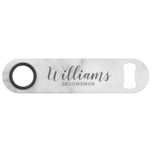 Classy Elegant Marble Personalized Groomsmen Bar Key