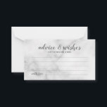 Classy Elegant Marble Wedding Advice and Wishes<br><div class="desc">Classy Elegant White Marble Wedding Advice and Wishes Card
featuring title in grey modern script font with details in grey modern sans serif font on white marble background.</div>