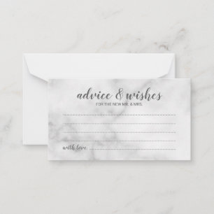 Classy Elegant Marble Wedding Advice and Wishes Card