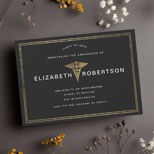 Classy Elegant Medical Graduation Announcement