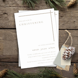 Classy Elegant Minimal Duky Typography Christening Invitation